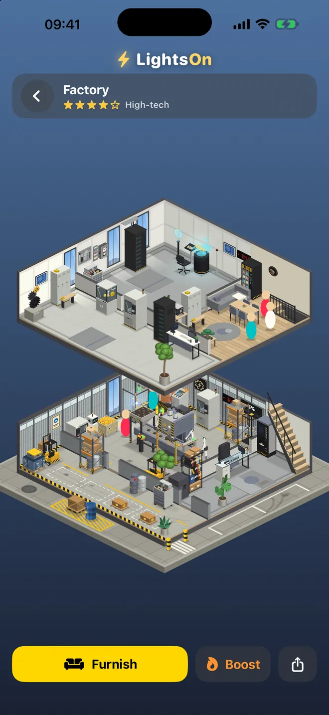 Factory floor — A production line turns out your gears in real time.