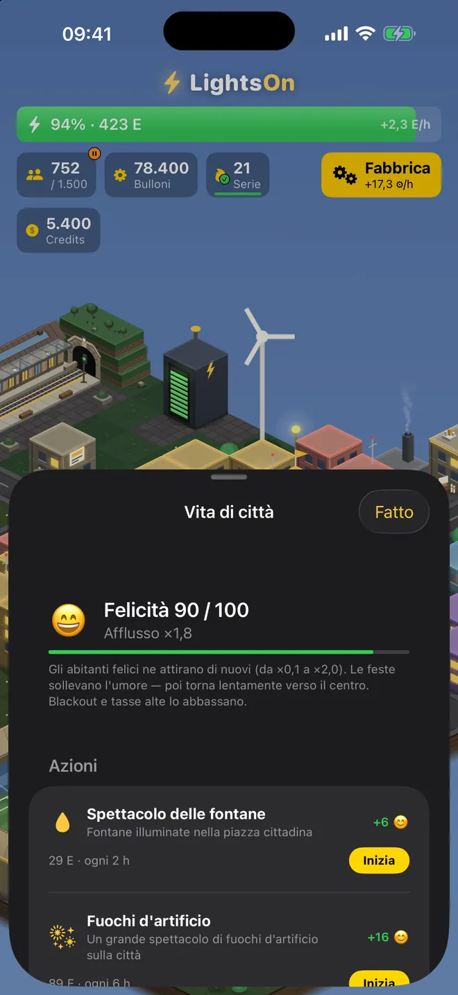 Vita di città — Abitanti contenti ne attirano altri. Uno spettacolo pirotecnico solleva l’umore.